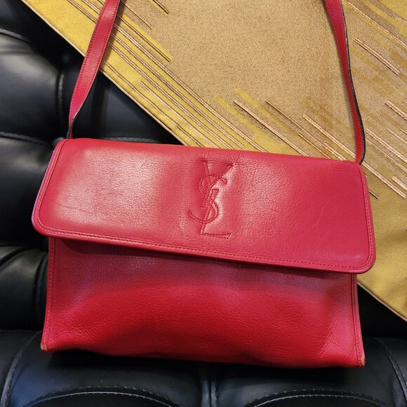 YSL Red Leather Shoulder Bag - Picture 2 of 16